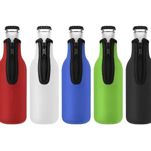 Bia Chai Mát Tay Áo Với Vòng Dây Kéo Đóng Mở Neoprene Cách Nhiệt Cho 12Oz 330Ml Chai Đảng Uống Mát