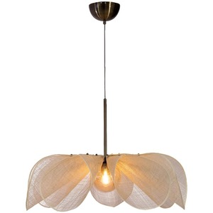 Lampadario Vintage Stile Antico Nordico Giapponese Wabi Sabi con Paralume in Tessuto a Forma di Fiore per Sala da Pranzo o Ristorante - Product Image 6