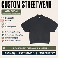 T-shirt personnalisé pour homme 100 % coton blanc, col montant, coupe carrée, épaules tombantes, manches mi-longues avec ourlet allongé
