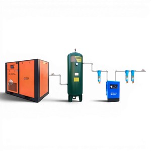 55kW (75HP) 12 <b>Bar</b> 10HP 7.5KW PM VFD Screw Air Compressor, 8 <b>Bar</b> Stationary Lubricated Rotary Compressor with PLC Control, - Product Image 1