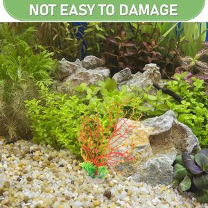 Kunstmatig koraal standbeeld aquariumplant viskom koraal ornament hars rif sculptuur oranje viskom decoratie aquascaping - Product Image 3