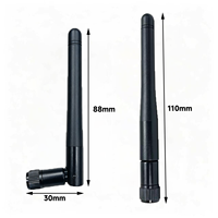 Antenne WiFi pliable 2,4 GHz, antenne de routeur, carte réseau sans fil, antenne à gain élevé avec câble adaptateur