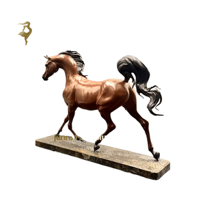 Artesanía de metal Venta caliente estatua de <span class=keywords><strong>caballo</strong></span> árabe escultura de bronce - Product Image 1