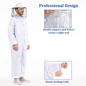 Traje de <span class=keywords><strong>Apicultura</strong></span> Blanco de Una Pieza, Superventas, Ropa de Seguridad Anti-Abejas con Función Resistente a la Cera, Conjunto de Protección Completa - Product Image 4