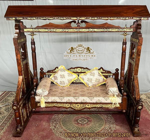 Columpio Tradicional de Madera de Teca Hecho a Mano de Alta Calidad, Columpio del Sur de la India con Base de Elefante, Tallado Moderno, Duradero, Tamaño Personalizable - Product Image 4