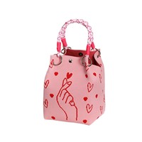 Nouvelle Série Amour Sac Cadeau en Polyester Tricoté Grande Capacité avec Fermeture Magnétique Sac Fourre-tout Pochette Style Urbain Simple