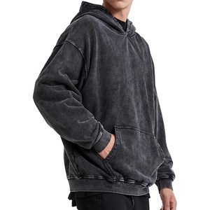 Sudadera con Capucha Extra Grande para Hombre FOXA, Estilo Vintage, Lavado Ácido, Algodón, Unisex, Desgastada - Product Image 5