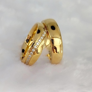 Anillos de Boda de Oro de 18k con Diamantes Cz para Parejas, Anillo de Oro para Hombre y Mujer, Anillos de Oro, Goldringe, <span class=keywords><strong>Ringar</strong></span>, Ringen - Product Image 4