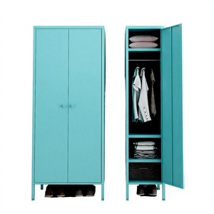 Armoire en acier de fabrication industrielle, meuble de rangement pour salon, appartement, chambre à coucher, design moderne, autoportante, en métal, durable, à assembler - Product Image 2