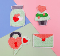 Patch brodé en forme de cœur pour fille, style tendance, accessoires décoratifs mignons pour vêtements, sacs et chaussures, autocollants.
