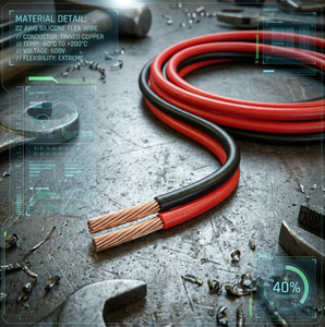 Fil isolé <span class=keywords><strong>en</strong></span> silicone <span class=keywords><strong>de</strong></span> haute précision, toronné, 22 AWG |   <span class=keywords><strong>Cuivre</strong></span> étamé ultra-flexible |   -60°C +200°C |   Lien <span class=keywords><strong>de</strong></span> signalisation et d'alimentation 600V |   pour - Product Image 3