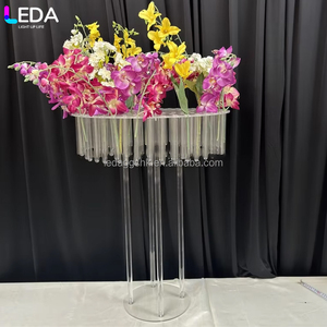 LEDA Wedding Acrylic Clear Flower Stand New Design Round Flower Rack for Wedding <b>Table</b> Decoration - Product Image 1