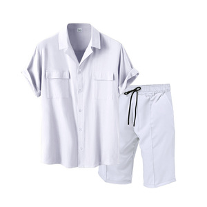 Gran oferta, camisa y pantalones cortos de alta calidad, conjunto de pantalones cortos de 2 piezas para hombres, deporte al aire libre, gimnasio diario, ropa de salón, conjunto de pantalones cortos de pesca y Picnic - Product Image 3