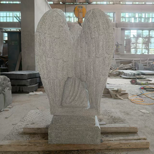 Estatua Tradicional de Ángel Llorón en Granito Gris Padang (G614) de Alta Calidad, 36 Pulgadas de Alto - Product Image 2