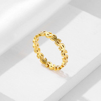 Vente en gros symbole du dollar américain bagues en acier inoxydable prix bon marché signe du dollar creux bague bijoux