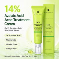 Gel anti-acné réparateur rapide et efficace pour cicatrices d'acné, élimination des taches, réduction des pores, 14% d'acide azélaïque, crème pour le visage contre l'acné