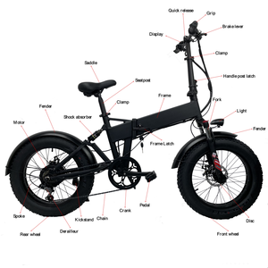 Vélo de rue pliable en aluminium 7 vitesses, pneus larges de 20 pouces, batterie au lithium 48V, moteur à moyeu arrière de 350W pour toutes les routes, vélo électrique JYOP-EB03 - Product Image 6