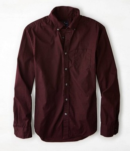 Chemise décontractée en coton pour homme, manches longues, coupe ajustée, col montant, douce, confortable, légère, respirante, tissu à séchage rapide, pour le travail quotidien - Product Image 2
