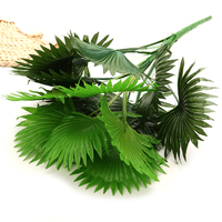 B04 Plante artificielle Feuilles de tortue vertes Feuilles de palmier vertes Feuilles tropicales artificielles