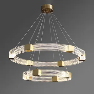 Lampada a Sospensione LED Dorata Design Nordico in Alluminio Moderna Illuminazione Luminosa per Soggiorno Camera da Letto <span class=keywords><strong>Hotel</strong></span> ROHS Supporto Colore - Product Image 1