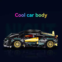Voiture de course télécommandée en briques de plastique Compatible Black Gold Apollo EVO, technologie mécanique, assemblage de difficulté élevée, 40 pièces