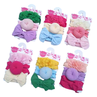 Nouvelle combinaison d'accessoires pour cheveux pour enfants : bandeau et serre-tête en mousseline de soie motif papillon et donut
