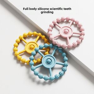 Anneau anti-larmes pour bébé, jouets doux en silicone de qualité alimentaire, 0-6 mois, anneau de dentition, couleur et logo personnalisés - Product Image 2