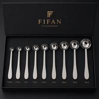 Juego de Cucharas Medidoras de Lujo de 9 Piezas con Caja de Regalo Magnética Personalizada, Cucharas de Acero Inoxidable 18/10, Regalo Premium para el Mercado de los Emiratos Árabes Unidos