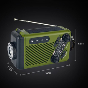 Radio portable d'extérieur à énergie solaire avec lecteur MP3 USB/TF, lampe torche et connexion Bluetooth, compatible FM/AM/SW 3 bandes - Product Image 4