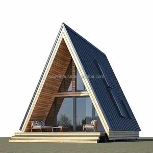 Complejo al aire libre Casas pequeñas Vacaciones Prefabricado Triángulo Forma Estructura de acero Pequeña cabina Una casa de Marco