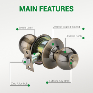 Tốt Bán Chạy Khóa Thông Minh Vòng An Toàn Cao Tay Nắm Cửa Giảm Giá Khóa Cửa Bằng Thép Không Gỉ - Product Image 3