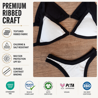 Ensemble bikini brésilien chic pour femme 2026, deux couleurs, en crochet imprimé, maillot de bain bandeau et string, lingerie sexy