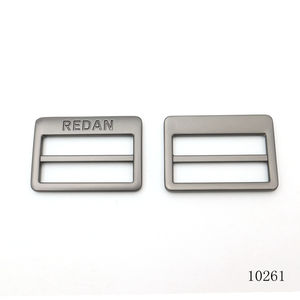 <span class=keywords><strong>Boucle</strong></span> carrée en métal gris mat avec logo personnalisé gravé, accessoires pour sacs - Product Image 3