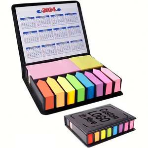 JX428 Bloc de Notas Adhesivas Personalizadas Promocionales, Índice Rectangular, Juego de Notas Adhesivas de Escritorio, Bloc de Notas con Caja de Cuero y Logotipo Personalizado - Product Image 1