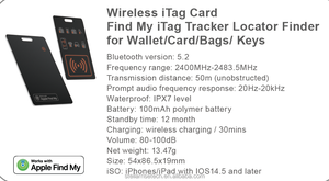 Mfi chứng nhận có thể sạc lại siêu mỏng Silicone cao su nhựa thẻ Finder gps chống mất định vị Beidou theo dõi IOS Ví - Product Image 6