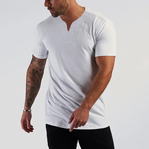 Summer Small V-Neck <b>White</b> Pure Cotton Sports T-<b>Shirt</b> Casual Fashionable Breathable Blank Training <b>Short</b> <b>Sleeves</b> T-<b>Shirt</b> - Product Image 3