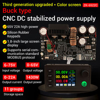 WUZHI 6522C Layar Warna CNC Step-Down DC Regulator Tegangan Dapat Diatur Catu Daya Modul Tegangan dan Arus Konstan 22A/1400W