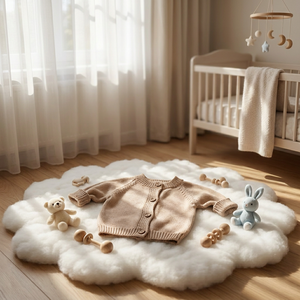 Maglione Casual Unisex per Bambini in Lana Traspirante ed Ecologica, Collo Alto Vintage a Strato Singolo per l'Autunno - Product Image 5