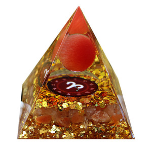 Pyramide en résine de cristal Aries, décoration artistique pour la maison, ornement de bureau, motif circulaire taillé en forme de princesse - Product Image 5