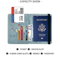 Dompet Paspor Anti RFID Kulit PU dengan Banyak Slot Kartu, Pelindung Identitas dari Pencurian Data