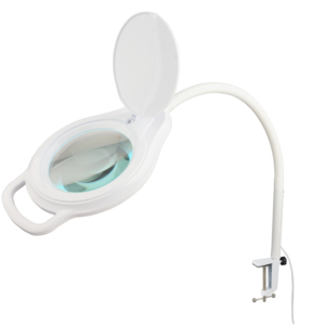 مصباح LED مرن قابل للتعديل مع عدسة مكبرة - تصميم خفيف الوزن للاستخدام في صالونات التجميل لفحص الجسم والوجه مع مشبك للطاولة - Product Image 1