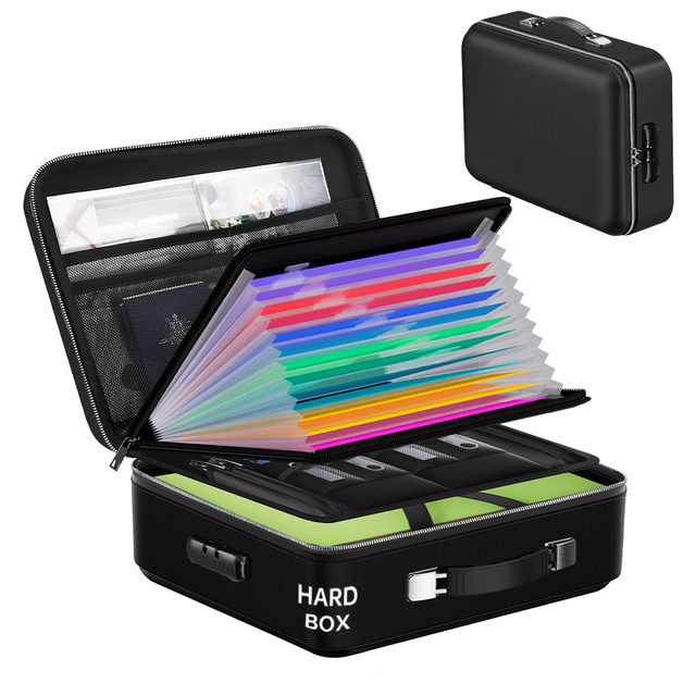 Fireproof Document Bag with Lock Hard-Shell Design Fireproof Water Resistant Safe Box File Organizer for Important Documents