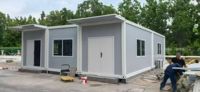 Maison conteneur modulaire préfabriquée de 20 pieds, cabine en acier, bureau portable en panneaux sandwich, hébergement, bâtiment personnalisé