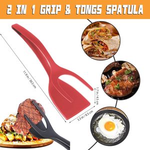 Многофункциональный 2 в 1 кухонный шпатель для блинов, зажим для хлеба, лопатка для барбекю, нейлоновые кухонные щипцы для омлета, жареного яйца - Product Image 5