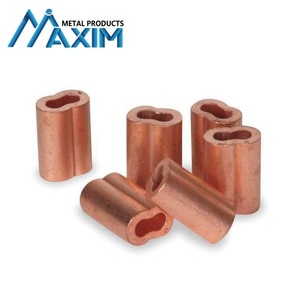Manchons de sertissage en <span class=keywords><strong>cuivre</strong></span> galvanisé, clips et embouts ovales, pour câbles en acier duplex, raccords de sertissage en boucle, manchons en sablier 1/8 - Product Image 4