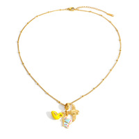 Collier à breloques sportives SUMMLY en forme de goutte d'huile d'oiseau volant, chaîne de clavicule DIY, plaqué or 18 carats, acier inoxydable, collier à goutte, bijoux tendance