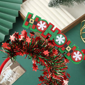 En gros Drôle Lettre HOHO Ruban De Couleur De Noël Bandeaux Étoiles Créatives Fête De Noël Chapeaux - Product Image 5