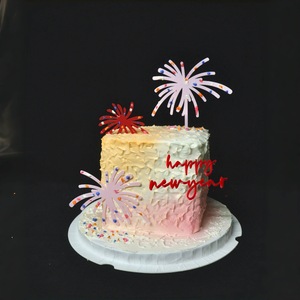 Decoración de Pastel de Acrílico con Fuegos Artificiales de Miel y Dulzura para Nochevieja, Adorno para Pastel del Festival de Primavera 2026 - Product Image 3