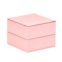 Boîte à bijoux en papier de luxe avec texture en cuir rose, boîte cadeau pour montre, boîte à bijoux pour bague, boucles d'oreilles, collier, bracelet