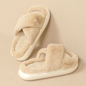 Pantuflas Cómodas y Suaves de Estilo Femenino, Tejidas en Felpa, con Tiras Cruzadas, Ligeras, de Tela de Algodón, para Uso Doméstico - Product Image 5
